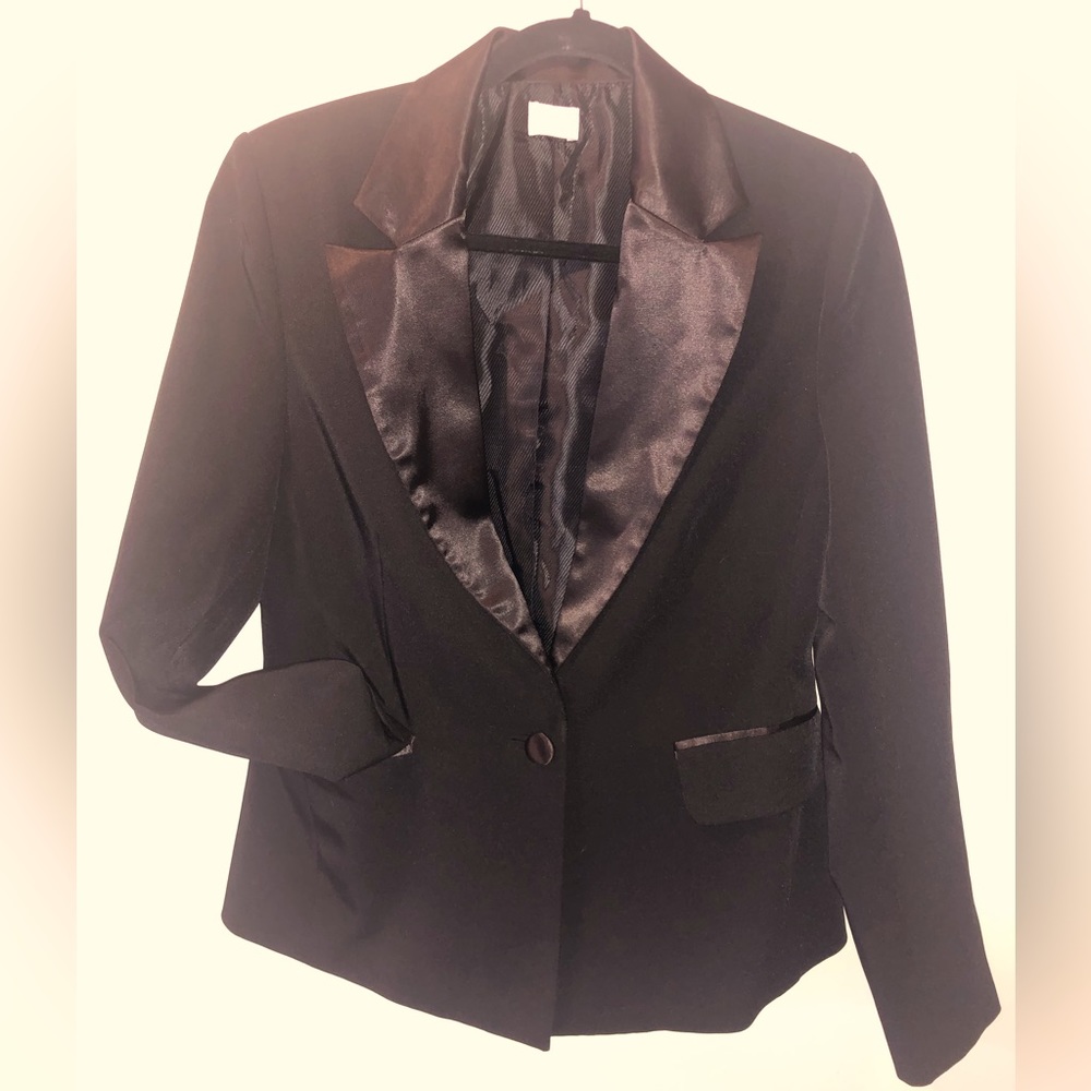 Black blazer with satin lapels